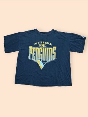 Vintage Pittsburgh Penguins 1990s Logo Athletic T Shirt Men’s XL Vtg 90s NHL